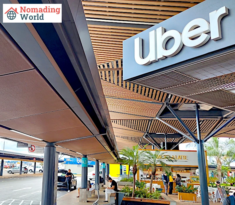 Uber pick-up zone at Brasilia Airport.