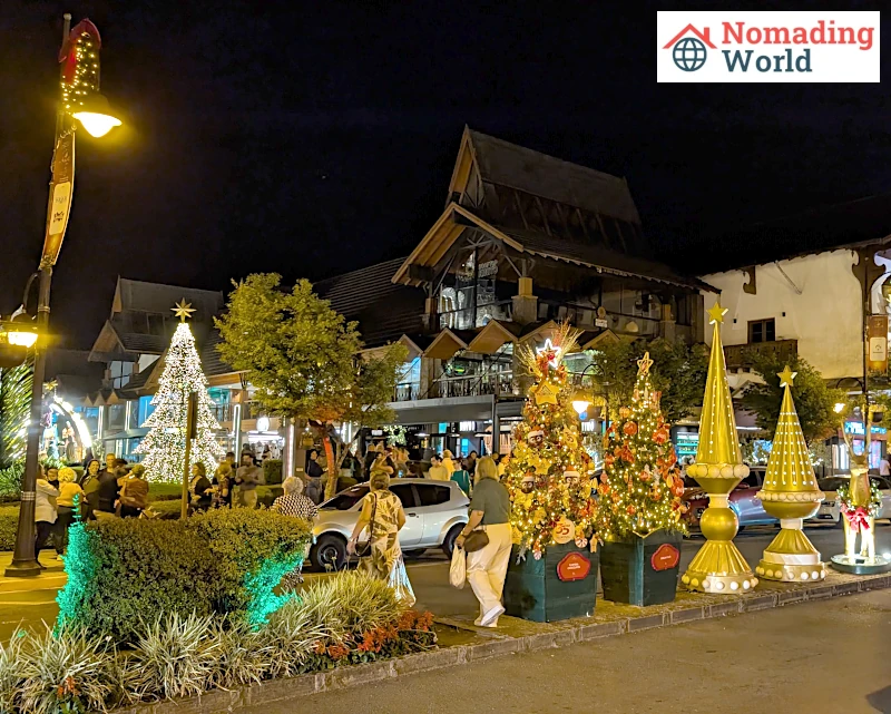 Photo of Downtown Gramado, Brazil at night.